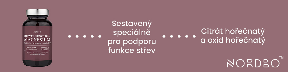 Sestavený speciálně pro podporu funkce střev / Citrát hořečnatý a oxid hořečnatý