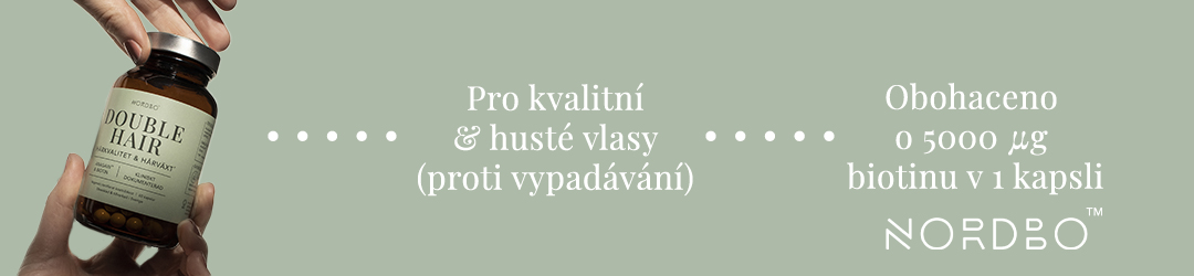 Nordbo Double Hair - Pro kvalitní & husté vlasy (proti vypadávání) - Obohaceno  o 5000 µg biotinu v 1 kapsli